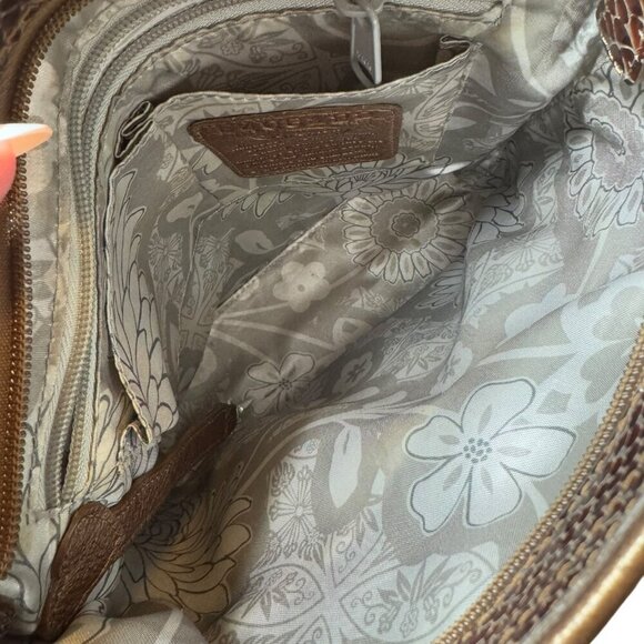 Brighton Brown Faux Snakeskin Crossbody Bag - Picture 6 of 10